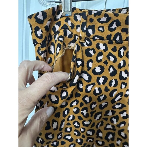 Old Navy Pants Pixie Ankle 14 Tall Gold Black Animal Leopard Print Slim Straight - Picture 3 of 7